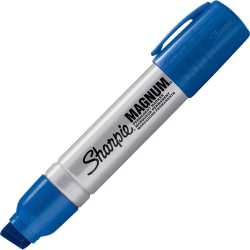 Sharpie Pro Magnum Permanent Markers, Chisel Tip, Blue, Box of 12